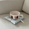 Table Mats Lattice Series Multi-color Square Korean Cotton Coasters Fresh Cloth Heat Insulation Mat Coffee Cup Placemat Decor