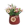 Fleurs décoratives simulées ornement en pot Daisy Shape Mini Flowerpot Artificial Flower Decor for Living Room Office Party Home Wedding