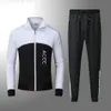 メンズトラックスーツジップアップパーカースーツパーカーデザイナーテックスーツスポーツウェアカジュアルファッションフランスクロコダイル刺繍男性スーツトレーニング服