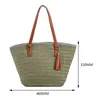 Totes Summer Hand-Woven Handbags Paper Rope Tassels Weaving Underarm Bag Handmade Casual Simple Portable Elegant For Seaside Holiday