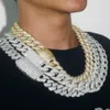 Чистые украшения 16-20 мм хип-хоп S VVS Moissanite Diamond's Men's Jewelry Oem Sier замороженная кубинская цепь