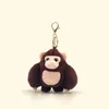 Nouveau gorille idiot et mignon à quatre couleurs, poupée de jouet en peluche de babouin diamant, porte-clés, pendentif de machine à poupée Grab