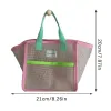 Pink Green Contrast Beach Bag Children's Toy Mesh Portable Storage Bag Outdoor Travel Swimming Toiletry Storage Bag