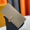 Designer luxe portemonnee modebrief metaal lederen gedrukte lederen vaste kleur multi-lederen portemonnee