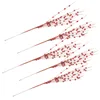 Flores decorativas 5 PCs Berry artificial Glitter Stems Festas de Natal Favorias de Decoração Picks Berrias Trees Wreath Diy Cutting