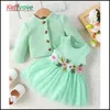 Set di abbigliamento per bambini abiti primavera estate in preda a fiore sottile elegante bambino bbay abito tutu cappotto 2pcs 3-24m abito costume nato