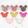 20 -stcs 35 mm glitterstof gevoerde appliques pailletten muis pleisters voor ambachten kleding Diy Headwar Wall Sticker accessoires