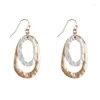 Boucles d'oreilles zwpon Design martelé ovale pour les femmes bijoux de double cercle de mode de mode en gros