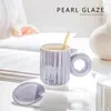 Canecas Pearl Glaze Caneca feminina Creative Cup Creative Design Pequeno Casal Casal de Cerâmica Alta