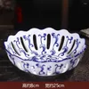 Bowls Ceramic Blue And White Porcelain Fruit Plate Snack Dried Chinese Style Living Room Coffee Table Decoration