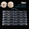 12pcs pochoirs de sourcils en silicone