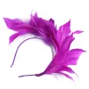 Elegant Black Feather Headbands Fascinator Wedding Bridal HairClip Hat For Party Cocktail Headpiece Lady Floral Pattern HeadWear