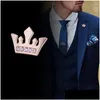 Pins Spettame classiche Spettatura Royal Crown Golden Babbotto Golden Mens COLLAR Accessori in acciaio inossidabile Gioielli Delivery Dhvdf DHVDF