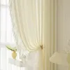 Curtain Dream Cream Beige Lace Screen Curtains For Living Room Bedroom French Window Balcony Customized Finished