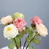 Fleurs décoratives 52 cm Grande tête artificiel bord focal rose Decoration Decoration Mariage Fleur Handheld Flower