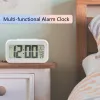 LED Digital Alarm Clock 12/24 Mode Electronic Digital Alarm Screen Desktop Clock Date Temperature Display with Night Lighting