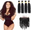 Brazilian Human Hair With Lace Frontal Closure 13x4 Deep Wave Curly Full Lace Frontal Bleached Knots With Human Hair Weave Bundles8696083