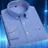 Men's Casual Shirts 6XL Shirt Long Sleeve Cotton Oxford Fashion Color Stripe Free Ironing High Quality Spring/summer Style