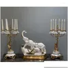 Candlers Porcelaine de grande taille de table avec une paire de bâtons légers en laiton Artisanat Angel Statue Bleu et Blanc Porte pour la décoration intérieure Dro DH8iw