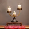 Candle Holders Modern Chinese Candlestick Wedding Ornaments Crafts Bird Home Decorations Living Room Creative Retro Lantern