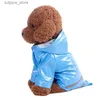 Dog Apparel Dog Apparel Summer Outdoor Puppy Pet Rain Coat S-XL Hoody Waterproof ets PU Raincoat for Dogs Cats Apparel Clothes Wholesale 230719 L46