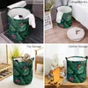 Tvättpåsar Animal Parrot Tropical Plant Green Leaf Dirty Basket Foldbar Home Organizer Klädbarn Toy Storage