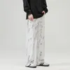 Jeans masculin 2024Spring et Summer American Niche Niched Washed White White's Women's Loose Loose Tableau tombant