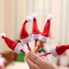 6pcs Neujahr Weihnachtsgabel Messer Besteckhaltertasche Tasche Mini Lollipop Santa Claus Hats Lollypop Cap Xmas Tischdekoration