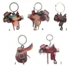 Personalized Saddle Acrylic Pendant Keychain For Horses Lover Western For Home Decor Car Rearview Mirror Pendant