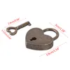 1set Retro Alloy Heart Shape Padlock with Keys Antique Small Bagage Box Love Lock Hasps for Jewelry Box Diary Book