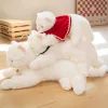 Kawaii chat blanc peluche jouet moel animal en peluche chaton de vif du monde réaliste