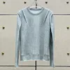 Swetry damskie 2024 Jesienna moda Sweatek O -Szyja Długie rękaw Casual Grey Knitwears