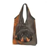 Sacs de rangement Impression mignonne rottweiler chien shopping sacre de bille