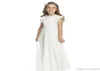 فستان فتاة زهرة جديدة لحفل زفاف أبيض العاج من الأكمام القصيرة الأكمام القصيرة Oneck Oried Compleion Orvics8191903