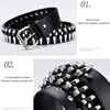 Cintos New Fashion Ladies Leather Punk Belt Hollow Rivet Luxury Bring Personalidade Rock Wild Wild Ajuste Young Trend Belt2023Newl240409
