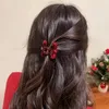 Clips de cheveux Premium Red Bow Rignestone petit clip simple tempérament latérale mariée mariée accessoires de demoiselle d'honneur enfants gi