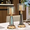 Candle Holders Advanced Minimalist Smoky Gray Crystal Metal Holder Candlelight Dinner Props Dining Table Candlestick Ornament Home Decor