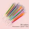 Colors Gel Pen Refill 0.8mm Metal Glitter Highlighter Fluorescent Ink Colorful Cartridge Painting Handle Rod Wring Stationery