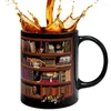 Mugs 3D Bookshelf Mug Bookish Bookworm For Book Lovers Creative Space Design Multipurpose Novelty Coffee Accessories
