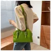 Bag 2024 Summer Green Oil-wax One-shoulder Armpit Ladies Casual Large Capacity Commuter Pillow