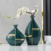 Vasen moderne handbemalte Keramik Vase Wohnzimmer Dekorative Blumenarrangement Wartedroponische Blumen kreative Heimdekoration