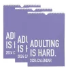 3pcs Adulting est dur 2024 Calendrier, 2024 Calendrier mural d'inspiration mensuel pour les adultes, planificateurs pour le calendrier de bureau durable