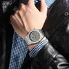 Orologi da polso in acciaio spazzolato da uomo orologi top argento inossidabile 30m impermeabile in quarzo orologio per uomini fasi di luna militare