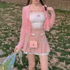 Houzhou Kawaii Dantel Tank Top Kadınlar Yaz Masası Japon Sevimli Lolita Yay Beyaz mahsul üst seksi Coquette Estetik Kurtiso