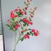 Flores decorativas 1pcs Luxury Mini Roses Long Branch Seda Artificial para Decoração de Table Home Shopping Wedding PO APS