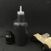 Бутылки для хранения дизайн PE 30 мл черно -белого пустого сока пластиковая капельница с детской крышкой длинные тонкие кончики
