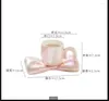 Mugs Bow Knot Coffee Cup Set Light Luxury Ceramic Mug Couple Afternoon Tea Nordic Home Breakfast Milk Gifts