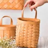 Wall Hanging Storage Baskets Wall Decorative Plant Flower Pot Bamboo Storage Basket for Home Garden Wedding Farmhouse Decoration