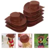 Disposable Cups Straws 50 Pcs Country Hats Dollhouse Cowboy Tiny Party Adorable Miniature Jazz Pets Replaceable Dolls Craft