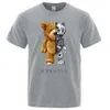 Grappige teddybeer robot t-shirt robotbeer heren korte mouw mode casual kleding zomer katoen katoen met extra grote straat t-shirts 240409